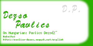 dezso pavlics business card